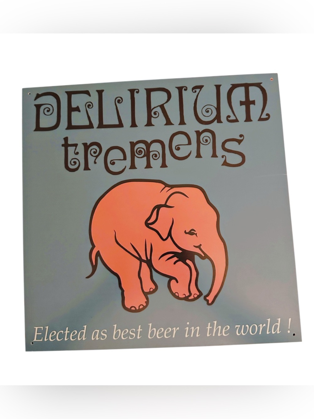 Delirium Tremens Pink Elephant Metal Beer Sign Belgian Brewery Bar Pub Decor